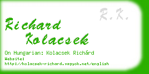 richard kolacsek business card