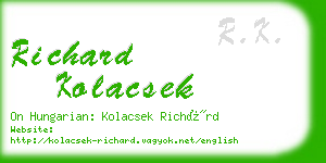 richard kolacsek business card